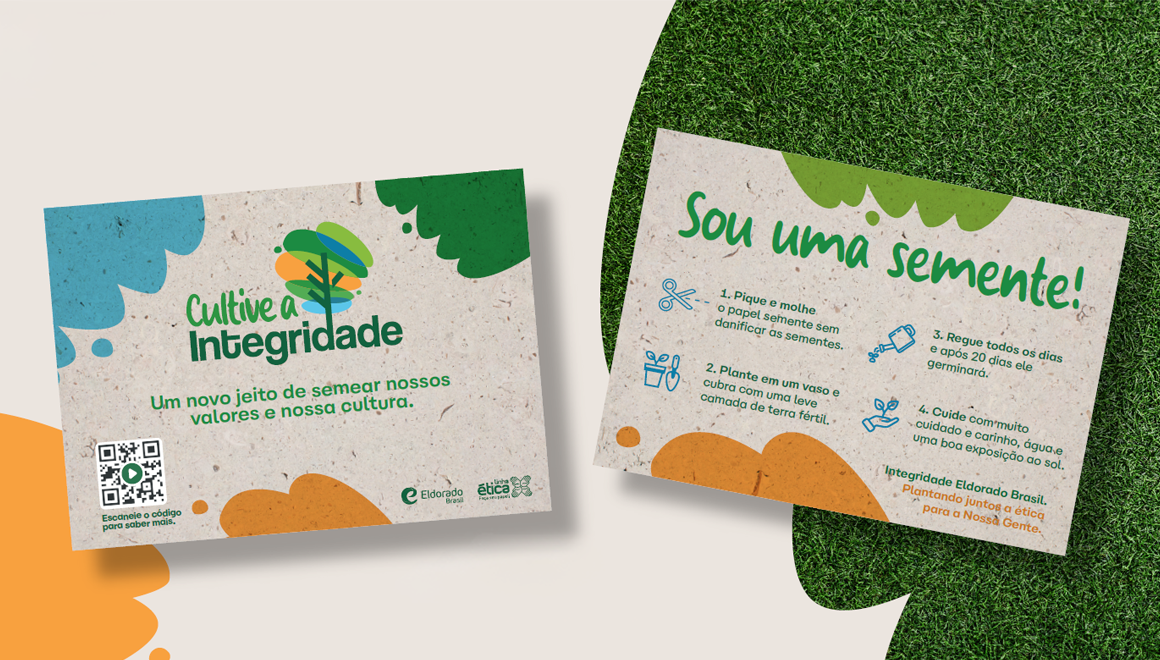 Cultive a Integridade - Cartão-semente frente